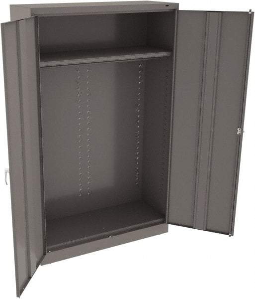 Tennsco - 1 Shelf Wardrobe Storage Cabinet - Steel, 48" Wide x 18" Deep x 78" High, Medium Gray - Benchmark Tooling