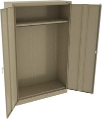 Tennsco - 2 Shelf Wardrobe Storage Cabinet - Steel, 48" Wide x 18" Deep x 78" High, Sand - Benchmark Tooling