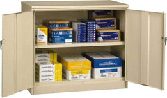 Tennsco - 2 Shelf Locking Storage Cabinet - Steel, 48" Wide x 24" Deep x 42" High, Champagne/Putty - Benchmark Tooling