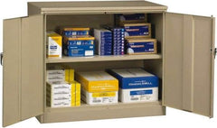 Tennsco - 2 Shelf Locking Storage Cabinet - Steel, 48" Wide x 18" Deep x 42" High, Sand - Benchmark Tooling
