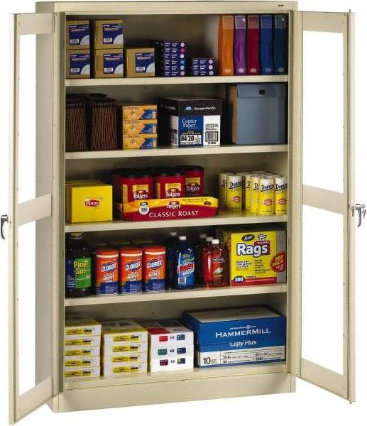 Tennsco - 5 Shelf Visible Storage Cabinet - Steel, 48" Wide x 18" Deep x 78" High, Sand - Benchmark Tooling