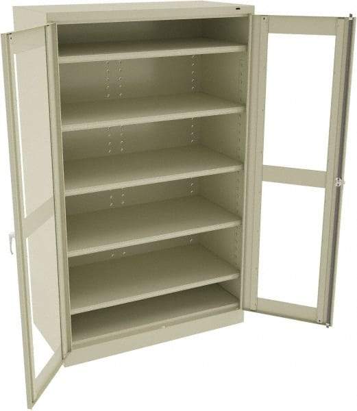 Tennsco - 5 Shelf Visible Storage Cabinet - Steel, 48" Wide x 24" Deep x 78" High, Champagne/Putty - Benchmark Tooling