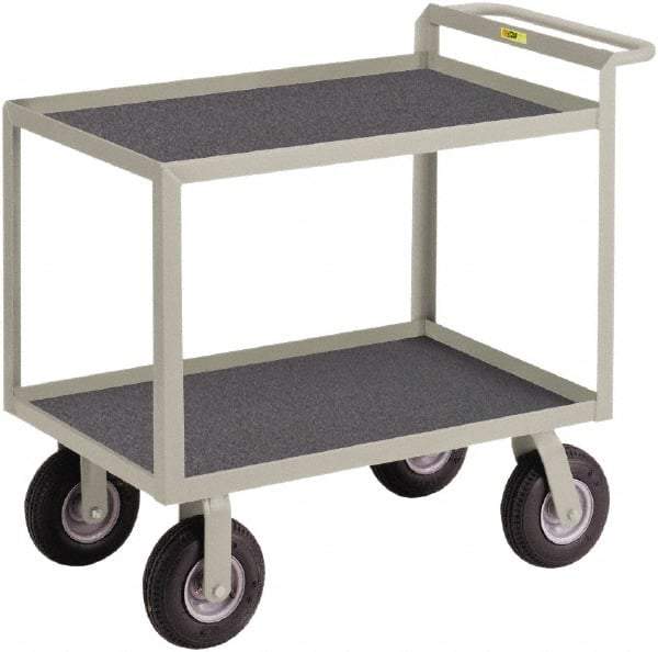 Little Giant - 1,200 Lb Capacity, 24" Wide x 36" Long x 38" High Instrument Cart - 2 Shelf, Steel, 4 Rigid/2 Swivel Casters - Benchmark Tooling