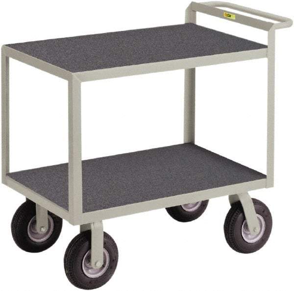 Little Giant - 1,200 Lb Capacity, 24" Wide x 36" Long x 38" High Instrument Cart - 2 Shelf, Steel, 2 Rigid/2 Swivel Casters - Benchmark Tooling