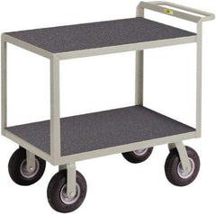 Little Giant - 1,200 Lb Capacity, 24" Wide x 48" Long x 38" High Instrument Cart - 2 Shelf, Steel, 3 Rigid/2 Swivel Casters - Benchmark Tooling