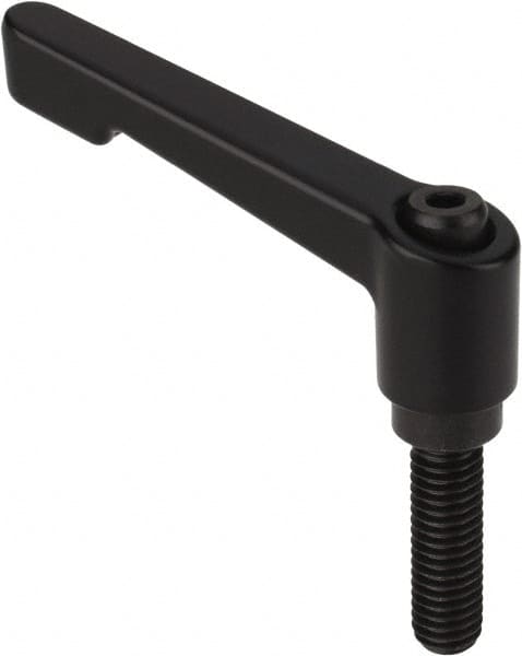 Morton Machine Works - M12, 23mm Hub Diam, Die Cast Zinc Threaded Stud Adjustable Clamping Handle - 40mm Stud Length, 108mm OAL, 115mm High - Benchmark Tooling