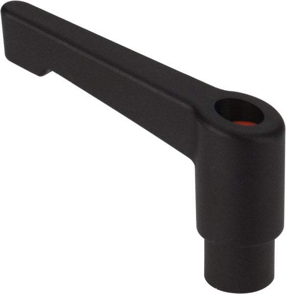 Morton Machine Works - 1/2-13, 0.79" Hub Diam, Glass Fiber Reinforced Plastic A-Tapped Adjustable Clamping Handle - 3.15" OAL, 2.48" High, 0.55" Hole Depth - Benchmark Tooling
