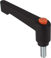 Morton Machine Works - 3/8-16, 0.79" Hub Diam, Glass Fiber Reinforced Plastic Stud Type Adjustable Clamping Handle - 1.57" Stud Length, 3.15" OAL, 4.05" High - Benchmark Tooling