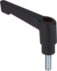 Morton Machine Works - M8, 15mm Hub Diam, Glass Fiber Reinforced Plastic Threaded Stud Adjustable Clamping Handle - 30mm Stud Length, 65mm OAL, 80mm High - Benchmark Tooling