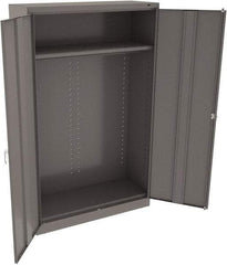 Tennsco - 2 Shelf Wardrobe Storage Cabinet - Steel, 48" Wide x 18" Deep x 78" High, Medium Gray - Benchmark Tooling