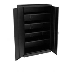 Tennsco - 5 Shelf Locking Storage Cabinet - Steel, 48" Wide x 24" Deep x 78" High, Black - Benchmark Tooling