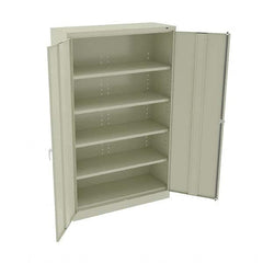 Tennsco - 6 Shelf Wardrobe Storage Cabinet - Steel, 48" Wide x 24" Deep x 78" High, Champagne/Putty - Benchmark Tooling