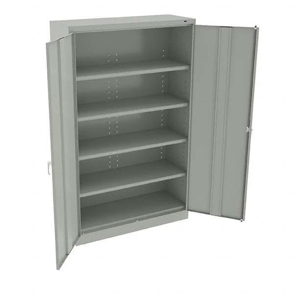 Tennsco - 6 Shelf Wardrobe Storage Cabinet - Steel, 48" Wide x 18" Deep x 78" High, Light Gray - Benchmark Tooling