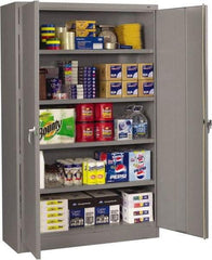 Tennsco - 5 Shelf Locking Storage Cabinet - Steel, 48" Wide x 18" Deep x 78" High, Medium Gray - Benchmark Tooling