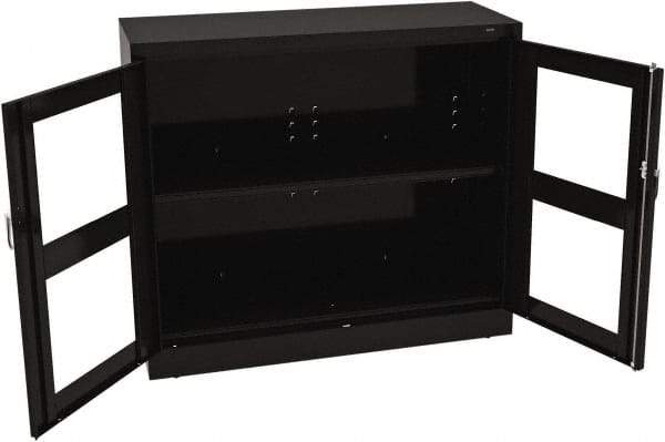 Tennsco - 2 Shelf Visible Storage Cabinet - Steel, 48" Wide x 18" Deep x 42" High, Black - Benchmark Tooling