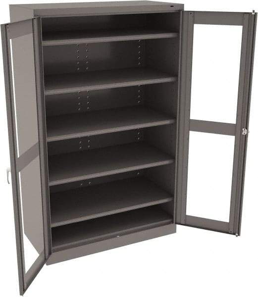 Tennsco - 5 Shelf Visible Storage Cabinet - Steel, 48" Wide x 24" Deep x 78" High, Medium Gray - Benchmark Tooling