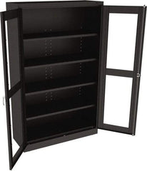 Tennsco - 5 Shelf Visible Storage Cabinet - Steel, 48" Wide x 18" Deep x 78" High, Black - Benchmark Tooling