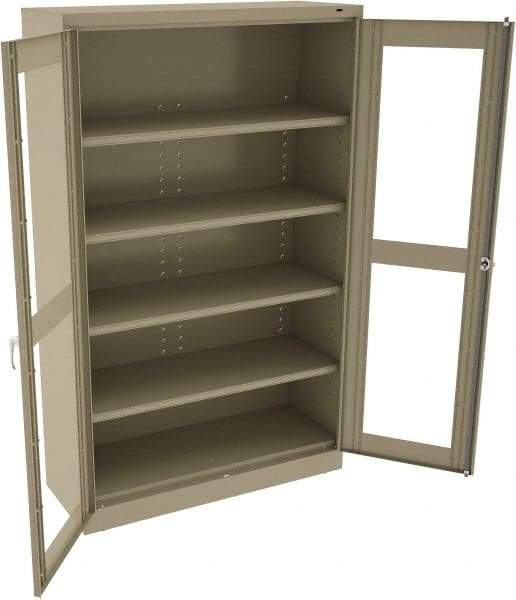 Tennsco - 5 Shelf Visible Storage Cabinet - Steel, 48" Wide x 18" Deep x 78" High, Sand - Benchmark Tooling