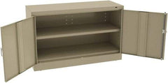 Tennsco - 2 Shelf Locking Storage Cabinet - Steel, 48" Wide x 18" Deep x 30" High, Sand - Benchmark Tooling