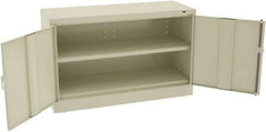 Tennsco - 2 Shelf Locking Storage Cabinet - Steel, 48" Wide x 18" Deep x 30" High, Champagne/Putty - Benchmark Tooling