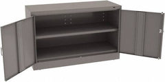 Tennsco - 2 Shelf Locking Storage Cabinet - Steel, 48" Wide x 18" Deep x 30" High, Medium Gray - Benchmark Tooling