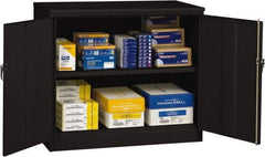 Tennsco - 2 Shelf Locking Storage Cabinet - Steel, 48" Wide x 18" Deep x 42" High, Black - Benchmark Tooling