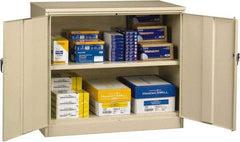 Tennsco - 2 Shelf Locking Storage Cabinet - Steel, 48" Wide x 18" Deep x 42" High, Champagne/Putty - Benchmark Tooling