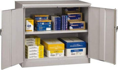 Tennsco - 2 Shelf Locking Storage Cabinet - Steel, 48" Wide x 24" Deep x 42" High, Light Gray - Benchmark Tooling