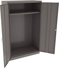 Tennsco - 2 Shelf Wardrobe Storage Cabinet - Steel, 48" Wide x 24" Deep x 78" High, Medium Gray - Benchmark Tooling