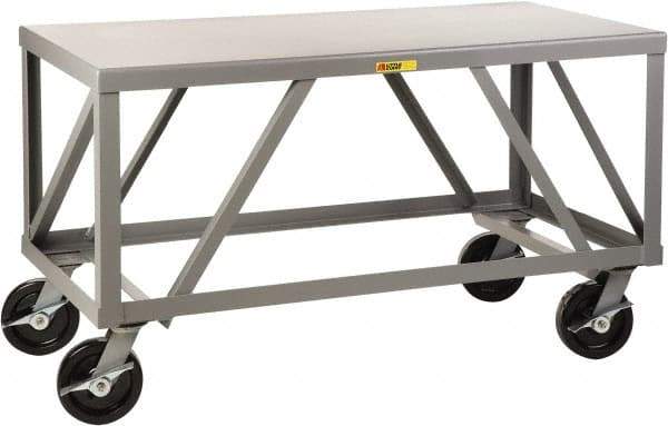 Little Giant - Mobile Table - Fixed Leg, Gray, 36" Deep - Benchmark Tooling