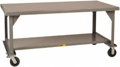 Little Giant - Mobile Work Bench - Steel, Gray, 48" Long x 30" Deep x 36" High - Benchmark Tooling