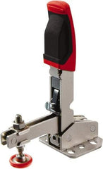 Bessey - 450 Lb Holding Capacity, Vertical Handle, Manual Hold Down Toggle Clamp - 55° Handle Movement, 45° Bar Opening, U-Bar, Flanged Base, Carbon Steel - Benchmark Tooling