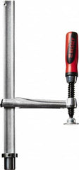 Bessey - 1,000 Lb Holding Capacity, 12" Max Opening Capacity, 1,000 Lb Clamping Pressure, Manual Hold Down Clamp - 7-11/16" Arm Length, 7-7/8" Clamp Length, 1-37/64" Clamp Width, 15-3/4" Clamp Height, 28mm Stud Mount, Steel - Benchmark Tooling