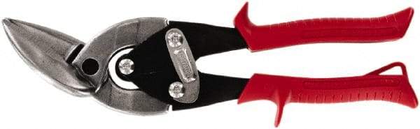 Midwest Snips - 1-1/4" Length of Cut, Left Pattern Offset Aviation Snip - 9-3/4" OAL, 18 AWG Steel Capacity - Benchmark Tooling