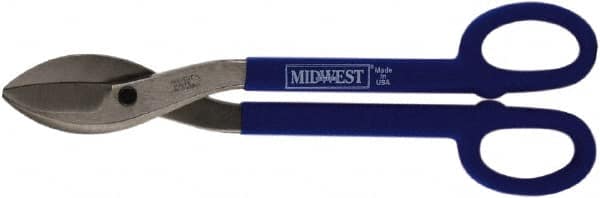 Midwest Snips - 2-1/2" Length of Cut, Straight Pattern Tinner's Snip - 16" OAL, 16 AWG Steel Capacity - Benchmark Tooling