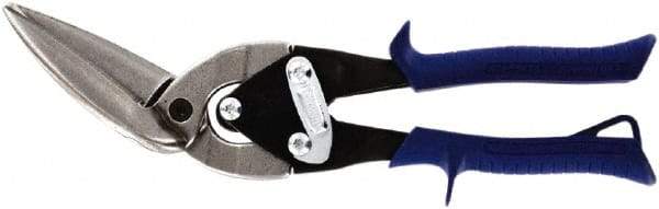 Midwest Snips - 2-3/8" Length of Cut, Straight Pattern Offset Aviation Snip - 10-1/2" OAL, 20 AWG Steel Capacity - Benchmark Tooling