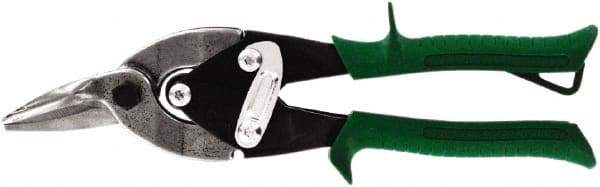 Midwest Snips - 1-1/4" Length of Cut, Right Pattern Aviation Snip - 10" OAL, 18 AWG Steel Capacity - Benchmark Tooling