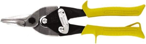 Midwest Snips - 1-3/8" Length of Cut, Straight Pattern Aviation Snip - 10" OAL, 18 AWG Steel Capacity - Benchmark Tooling