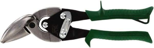 Midwest Snips - 1-1/4" Length of Cut, Right Pattern Offset Aviation Snip - 9-3/4" OAL, 18 AWG Steel Capacity - Benchmark Tooling