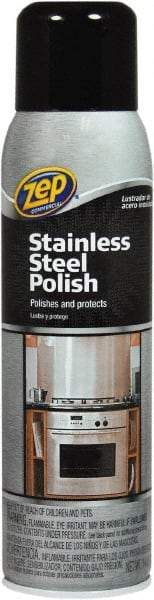 ZEP Commercial - 14 fl oz Liquid Stainless Steel Cleaner & Polish - Citrus Scented, Aerosol Container - Benchmark Tooling