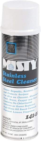 Misty - 15 fl oz Liquid Stainless Steel Cleaner & Polish - Lemon Scented, Aerosol Container - Benchmark Tooling