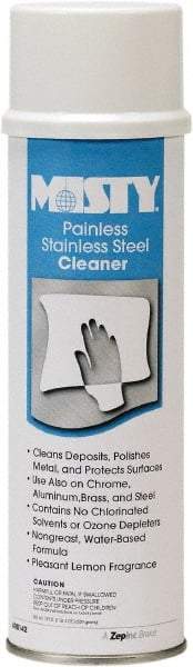 Misty - 18 fl oz Foam Stainless Steel Cleaner & Polish - Lemon Scented, Aerosol Container - Benchmark Tooling