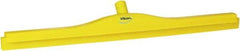 Vikan - 27.6" Polypropylene Blade Floor Squeegee Frame - Threaded End, Double Edge, Yellow, Polypropylene Holder - Benchmark Tooling