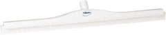 Vikan - 27.6" Polypropylene Blade Floor Squeegee Frame - Threaded End, Double Edge, White, Polypropylene Holder - Benchmark Tooling