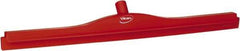 Vikan - 27.6" Polypropylene Blade Floor Squeegee Frame - Threaded End, Double Edge, Red, Polypropylene Holder - Benchmark Tooling