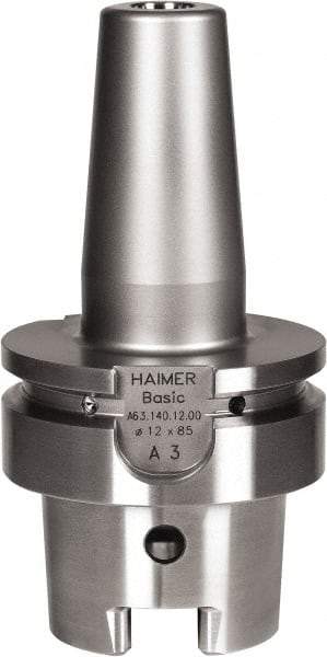 HAIMER - 12mm Hole Diam, HSK63A Taper Shank Shrink Fit Tool Holder & Adapter - 3" Projection, 24mm Nose Diam, 47mm Clamping Depth, 25,000 RPM - Exact Industrial Supply