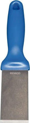 Remco - Stiff Stainless Steel Beveled Scraper - 1-1/2" Blade Width x 3-1/2" Blade Length, 5-13/32" Long Ergonomic Polypropylene Handle - Benchmark Tooling