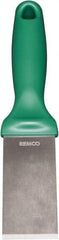 Remco - Stiff Stainless Steel Beveled Scraper - 1-1/2" Blade Width x 3-1/2" Blade Length, 5-13/32" Long Ergonomic Polypropylene Handle - Benchmark Tooling