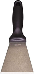 Remco - Stiff Stainless Steel Beveled Scraper - 3" Blade Width x 3-1/2" Blade Length, 5-13/32" Long Ergonomic Polypropylene Handle - Benchmark Tooling