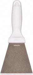 Remco - Stiff Stainless Steel Beveled Scraper - 3" Blade Width x 3-1/2" Blade Length, 5-13/32" Long Ergonomic Polypropylene Handle - Benchmark Tooling